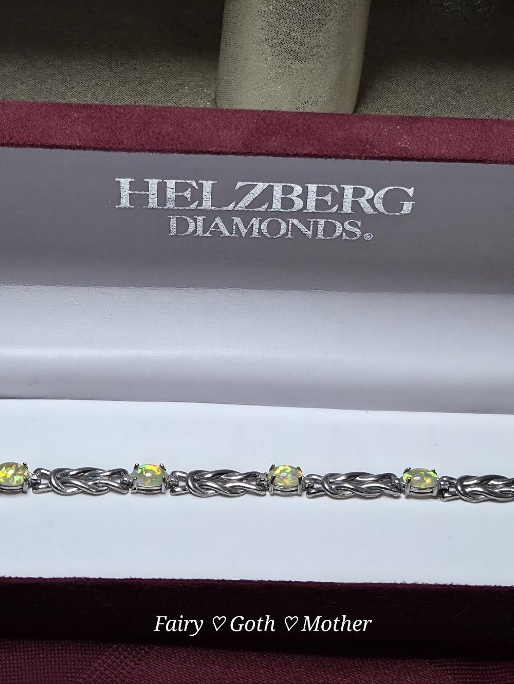 Vintage Magic! Helzberg Diamonds Fancy Designer Opal & Sterling Bracelet - Picture 9 of 17